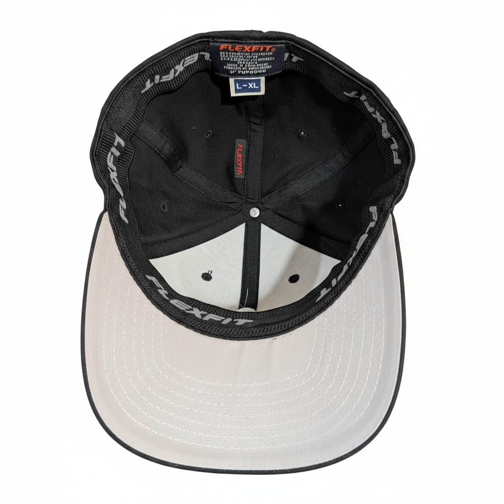 Black hat interior view on white background