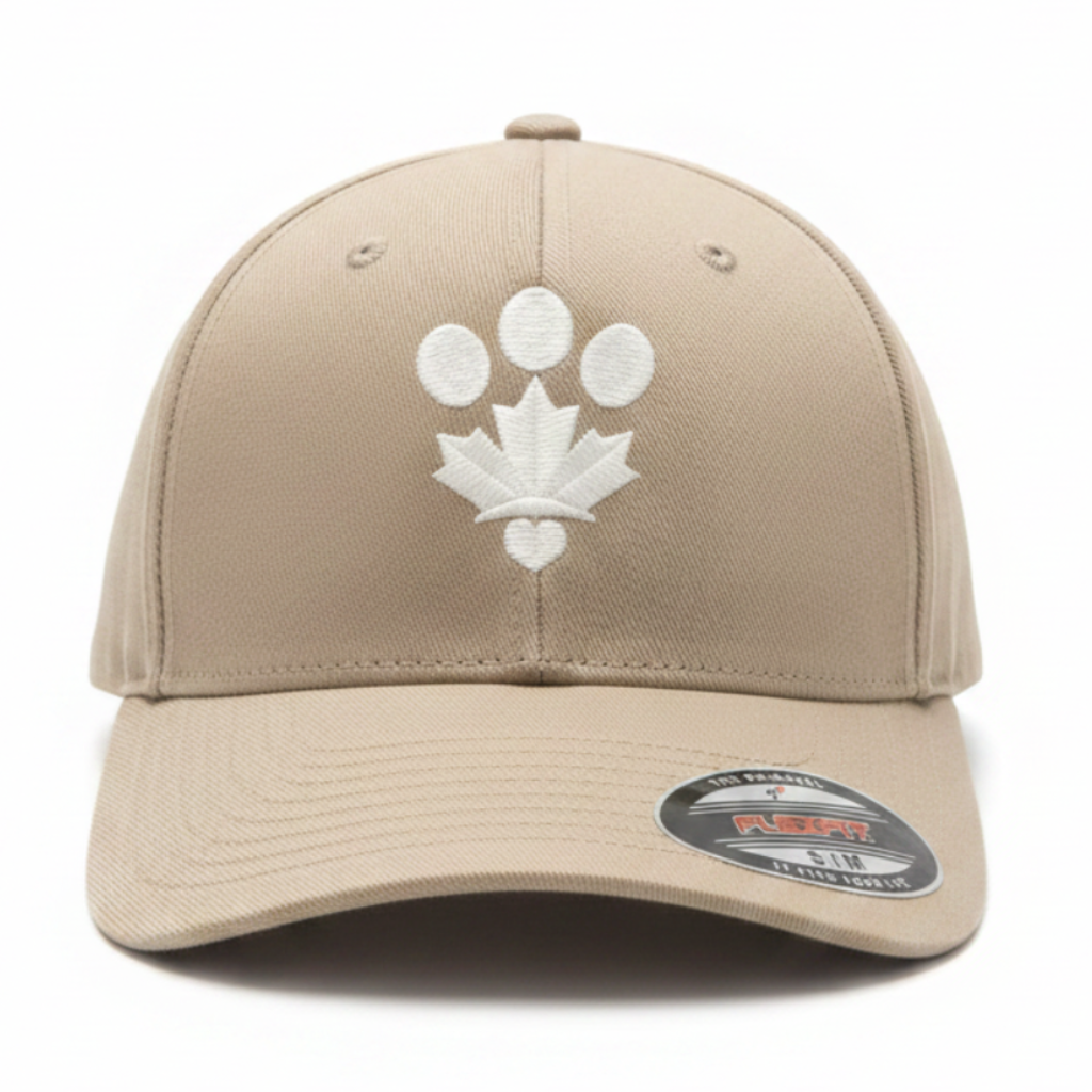 Khaki Flexfit Hat – White Background