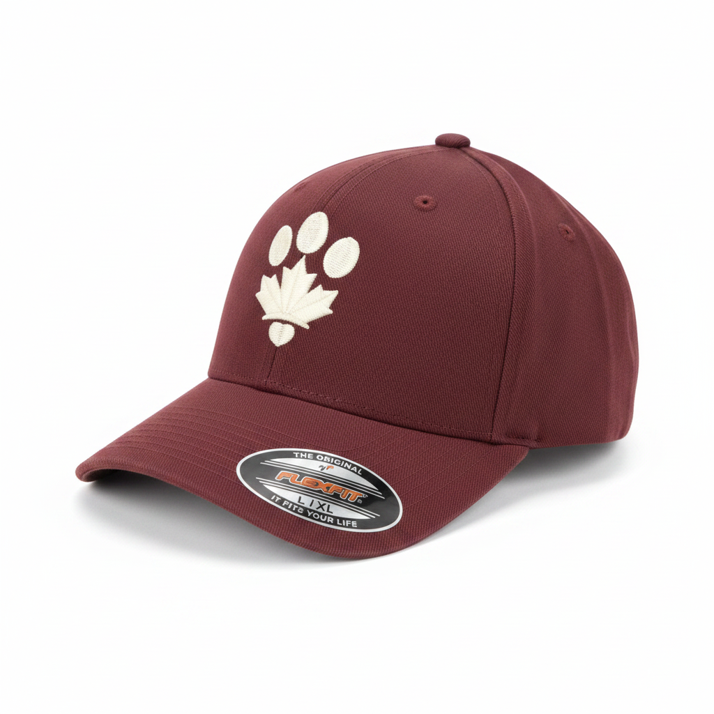 Maroon hat 3/4 product image white background