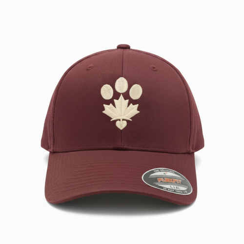 Maroon hat front view on white background