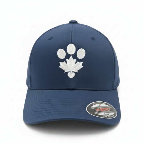 Navy hat front view on white background