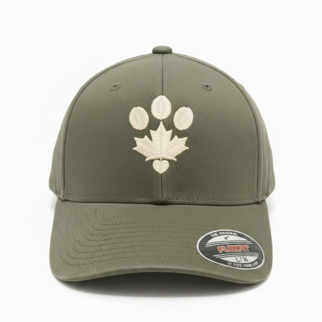 Olive hat front view on white background