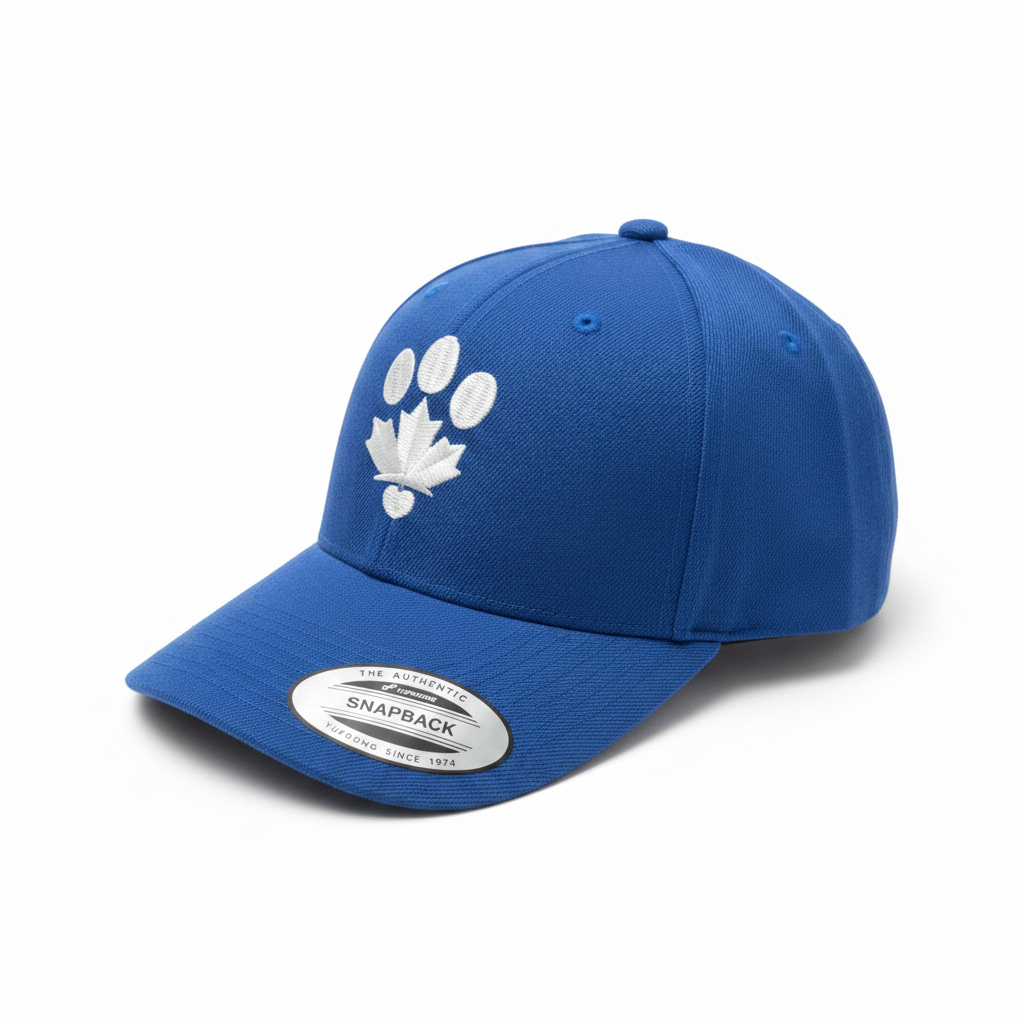 Royal blue side on white